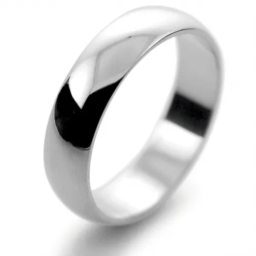 D Shape Light Weight - 5mm Palladium Mens Band